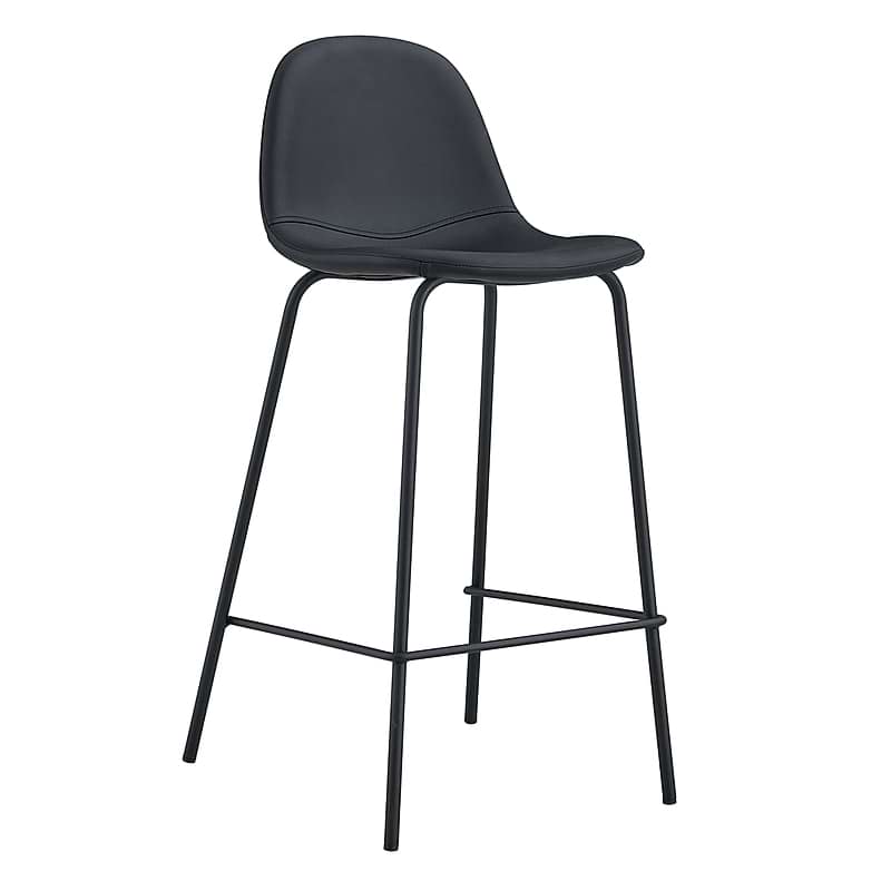 SARMIENTO Set of 2 Leatherette Bar Stool 1 SARMIENTO Set of 2 Leatherette Bar Stool
