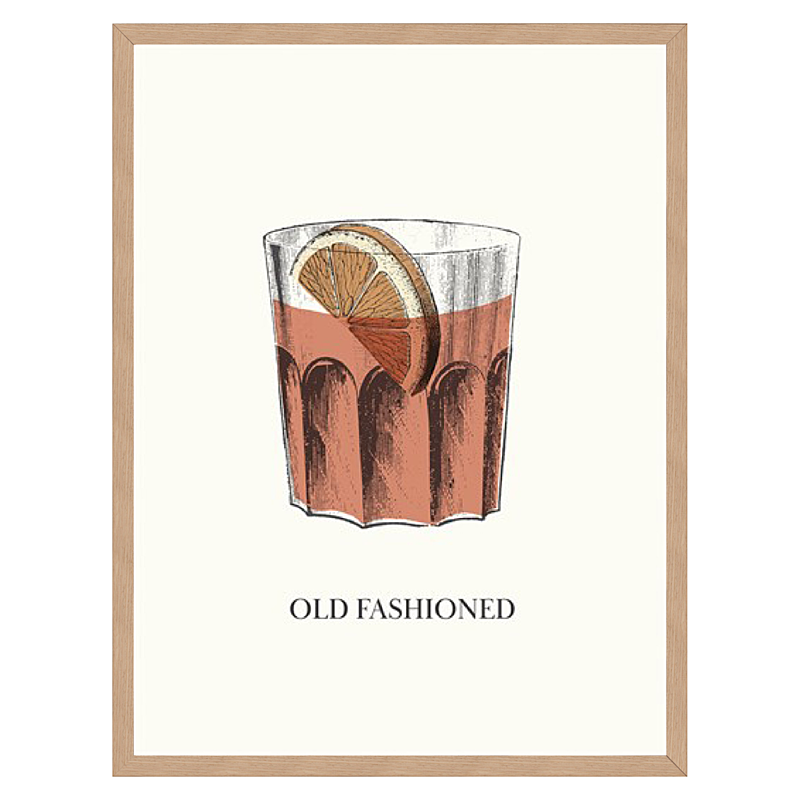 COCKTAILS OLD FASHIONED Print Framed To Edge 11 COCKTAILS OLD FASHIONED Print Framed To Edge