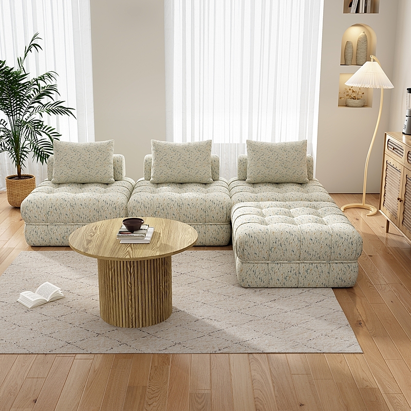 STATTE Set of 4 Modular Sofa with Ottoman