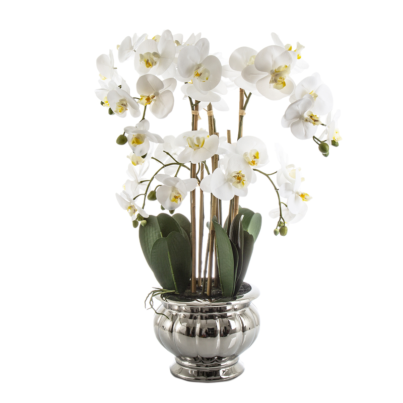ORCHID SILVER POT Faux Flower
