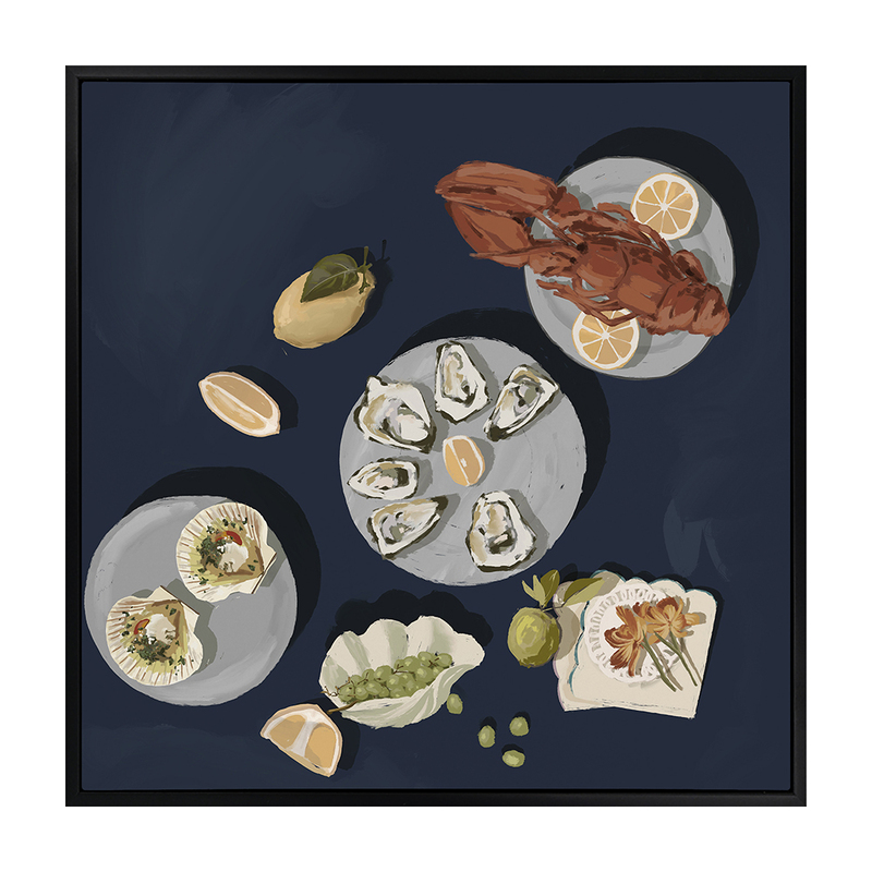 FAMILY GATHERING DEEP BLUE Canvas 4 FAMILY GATHERING DEEP BLUE Canvas