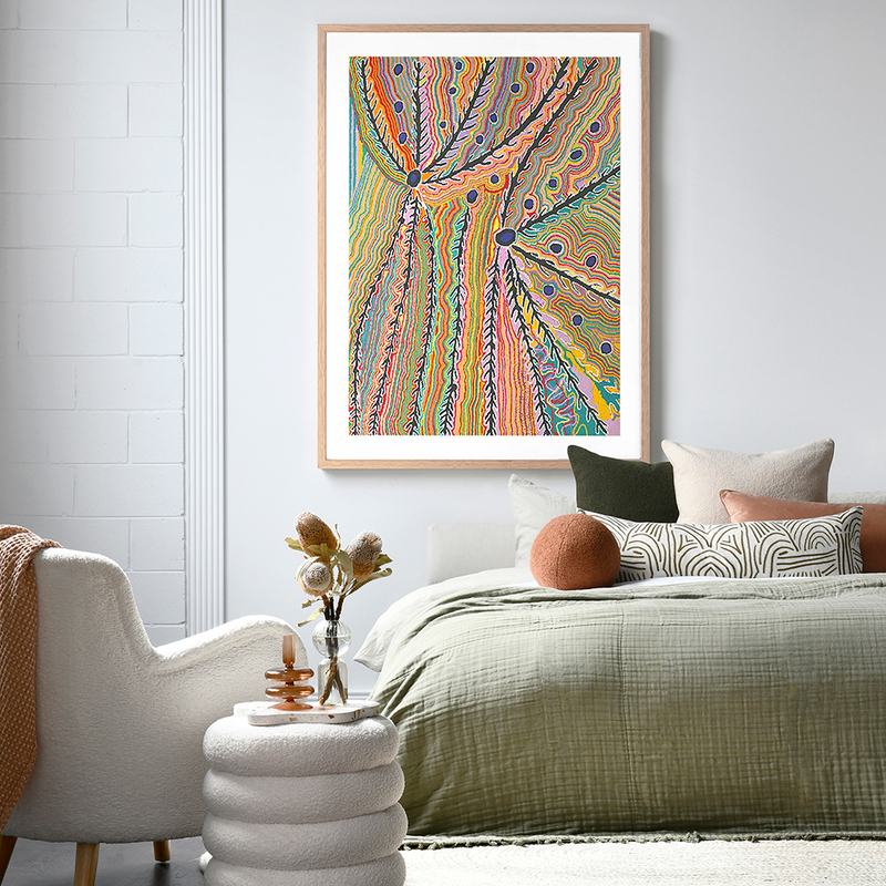 WAKIRLPIRRI JUKURRPA MULTI Framed Print 1 WAKIRLPIRRI JUKURRPA MULTI Framed Print