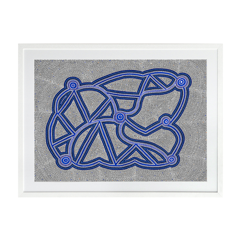 NGAPA JUKURRPA III BLUE Framed Print 4 NGAPA JUKURRPA III BLUE Framed Print